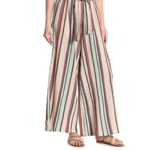 Angie Striped Tie Waist Palazzo Pants
